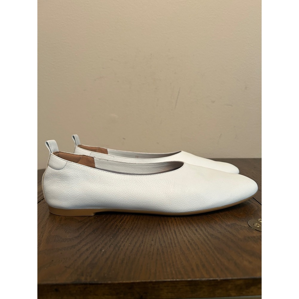 Everlane White Soft Leather Women's Size 11 Flats Ballet Shoes Italy